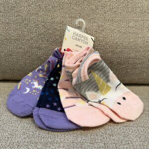 6-Pack of Harper Canyon Girls Socks - Unicorn, Rainbows, Size 9-13